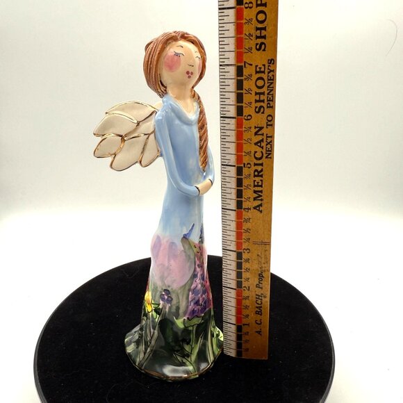 Blue Sky Clay Works GARDEN ANGEL Heather Goldminc Hand Painted Ceramic Vtg 2002 - Picture 10 of 11